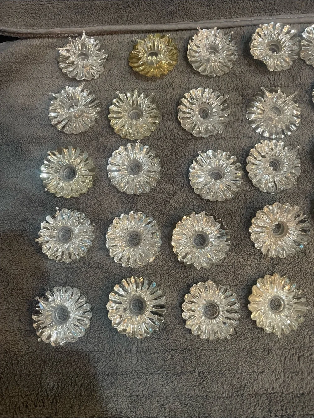 Vintage Silver Plastic Star Christmas Tree Light Reflectors 1.5